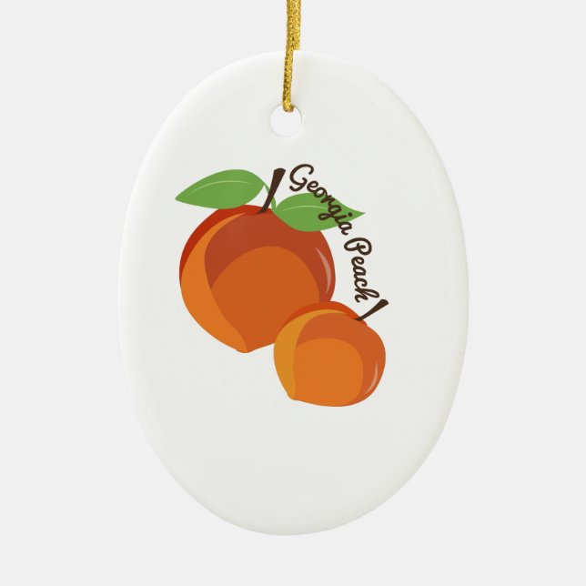 Georgia Peach Ceramic Tree Decoration (Front)