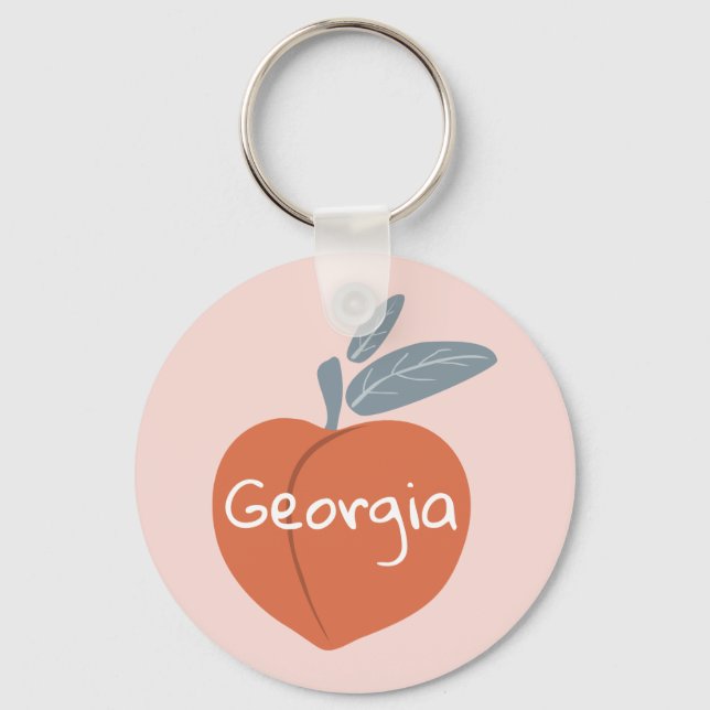 Georgia Peach customise your text Key Ring (Front)