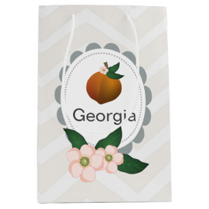 Georgia Peach fruit art design. Medium Gift Bag