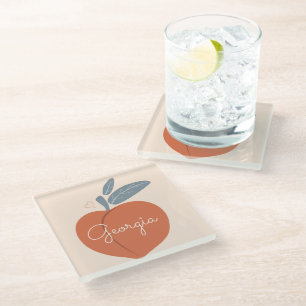 Georgia Peach Glass Coaster