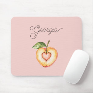 Georgia Peach Heart Fruit Mouse Pad