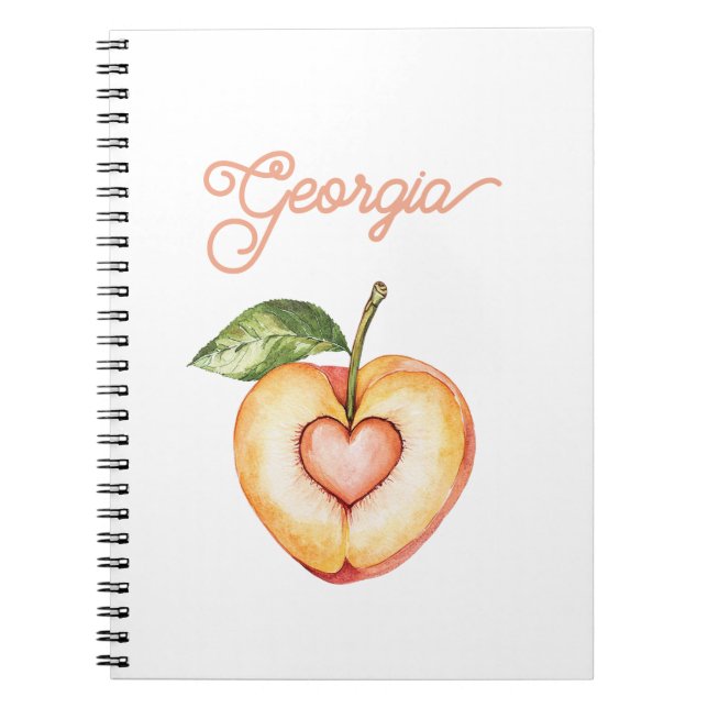 Georgia Peach Heart Fruit Notebook (Front)