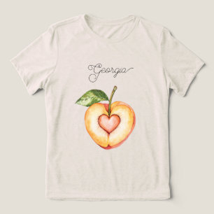 Georgia Peach Heart Fruit Tri-Blend Shirt