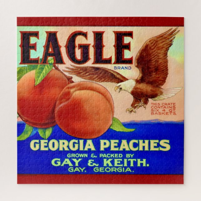 Georgia Peach Label 20x20  Jigsaw Puzzle (Vertical)