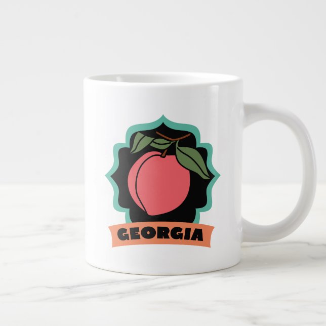 Georgia Peach Logo Large Coffee Mug (Right)