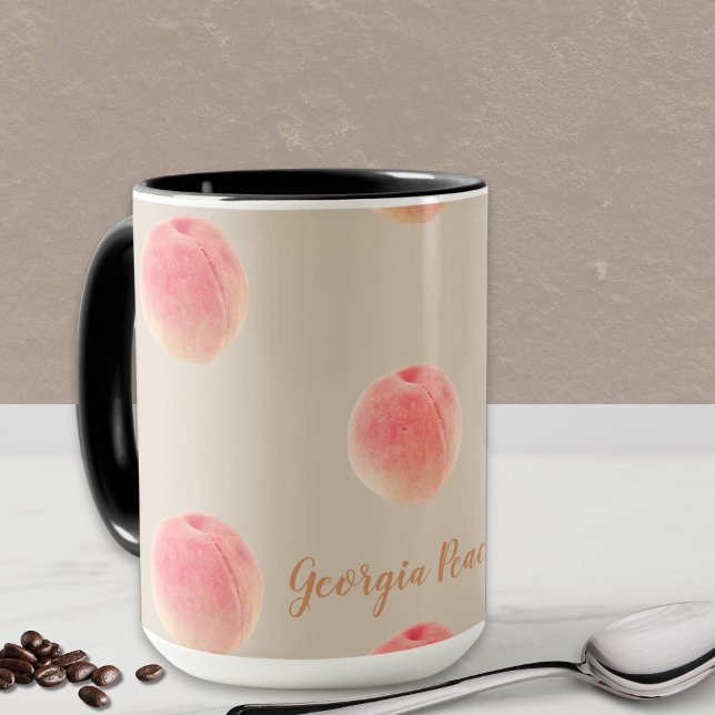 Georgia Peach Pattern Mug (Personalized Georgia Peach mug is perfect to show off your love for Georgia or as a special gift!)
