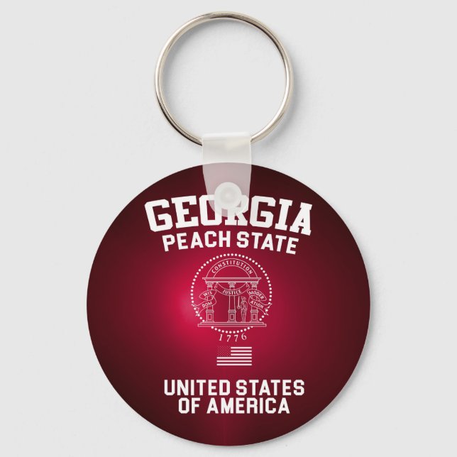 Georgia Peach State Key Ring (Front)