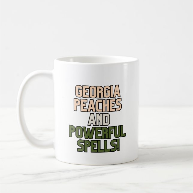 Georgia Peaches and Georgia Witches Witchy Humour Coffee Mug (Left)