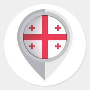 Georgia Pin Location Flag  Classic Round Sticker