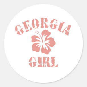 Georgia Pink Girl Classic Round Sticker