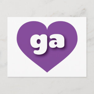 Georgia purple heart - I love ga Postcard