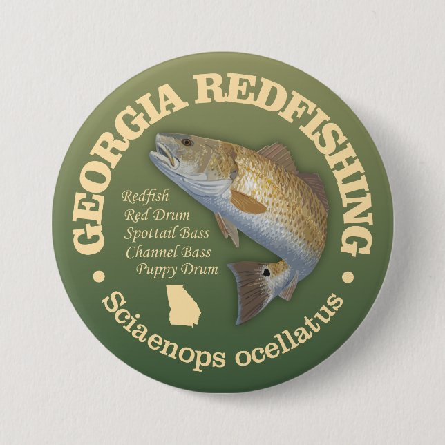Georgia (redfish) 7.5 cm round badge (Front)