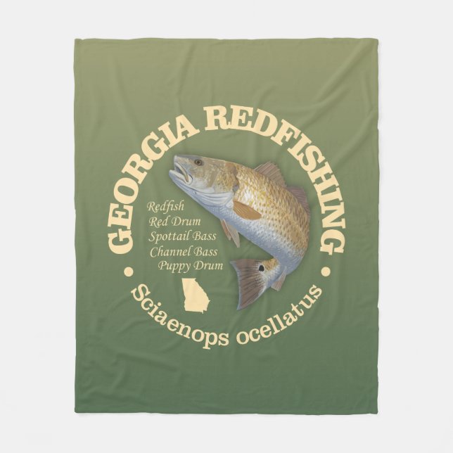Georgia (redfish) fleece blanket (Front)