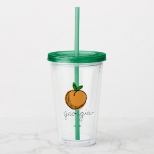 Georgia Retro Peach Acrylic Tumbler