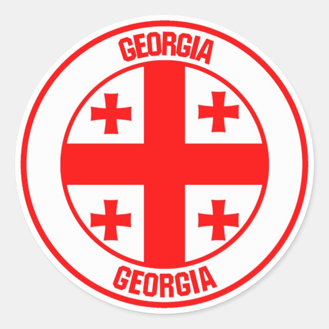 Georgia Round Emblem Classic Round Sticker (Front)