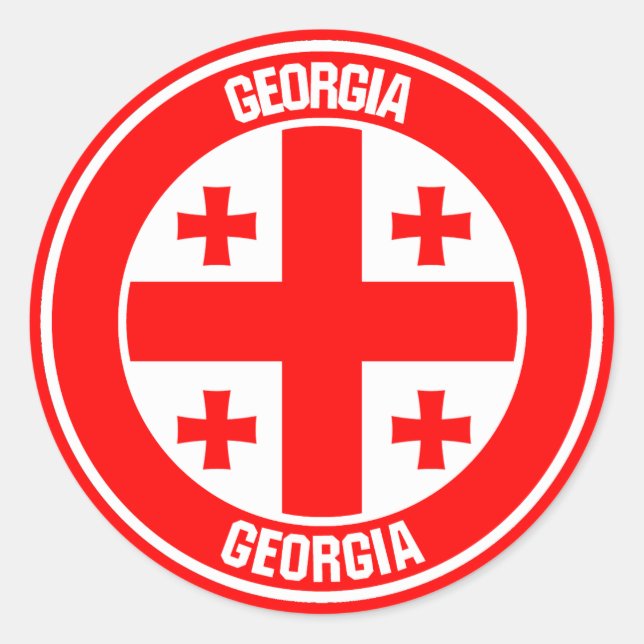 Georgia Round Emblem Classic Round Sticker (Front)