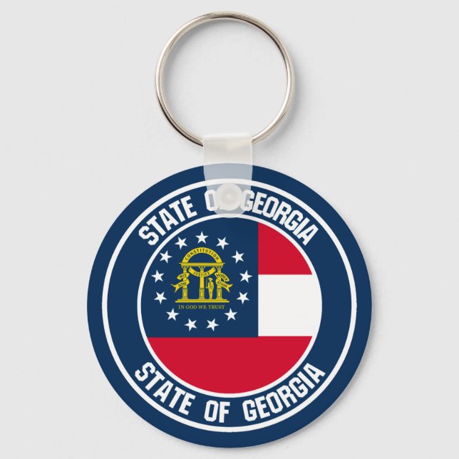 Georgia Round Emblem Key Ring (Front)