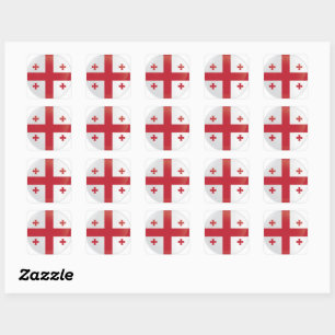 Georgia  Round Icon Flag Square Sticker