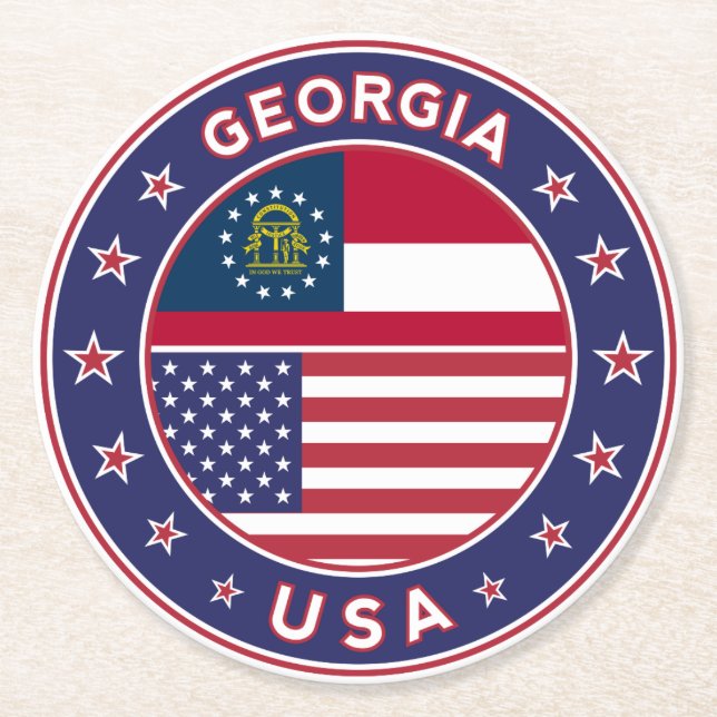 Georgia Round Paper Coaster (Front)