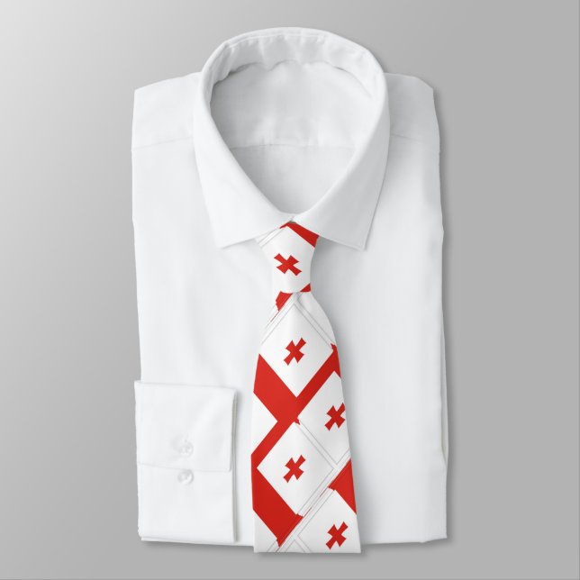 Georgia Sakartvelo flag pattern Tie (Tied)