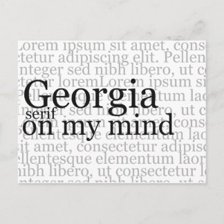 Georgia Serif On My Mind Postcard