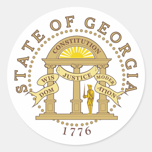 Georgia sign classic round sticker (Front)