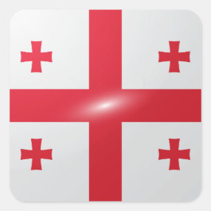 Georgia square glossy flag square sticker