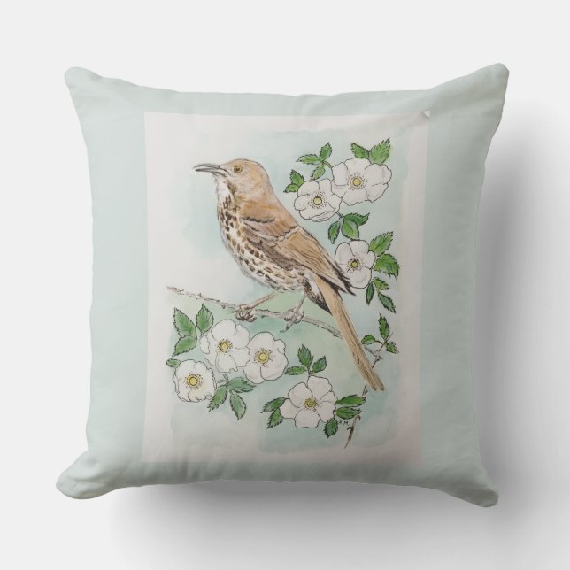 Georgia state bird and flower  cushion (Front)