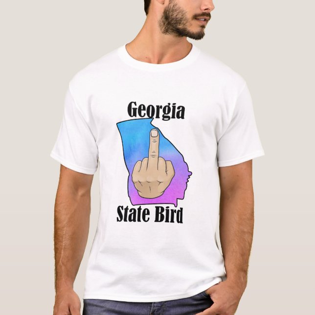 Georgia state bird t-shirt middle finger colour (Front)