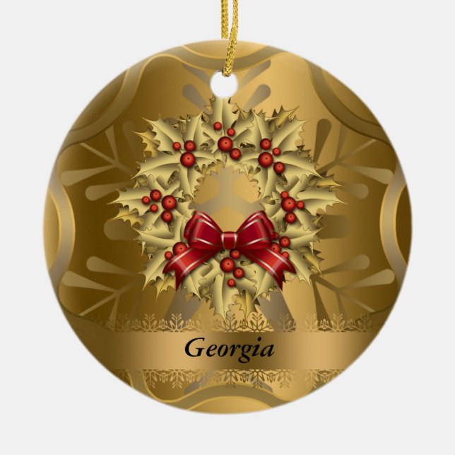 Georgia State Christmas Ornament (Front)