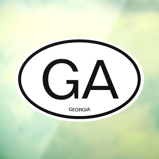 Georgia state code abbreviation oval shape car  (Sheet 3)