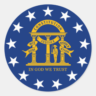 Georgia State Flag Classic Round Sticker
