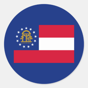 Georgia State Flag Design Classic Round Sticker