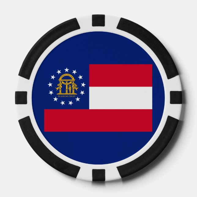 Georgia State Flag Design Poker Chips (Front)