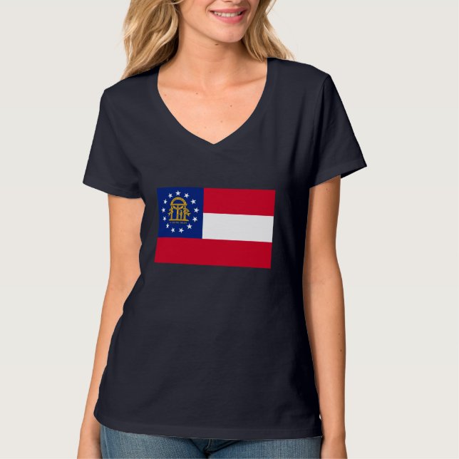 Georgia State Flag Design T-Shirt (Front)