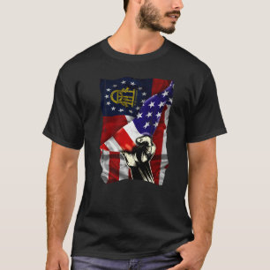 Georgia State Flag Distressed US American Patrioti T-Shirt