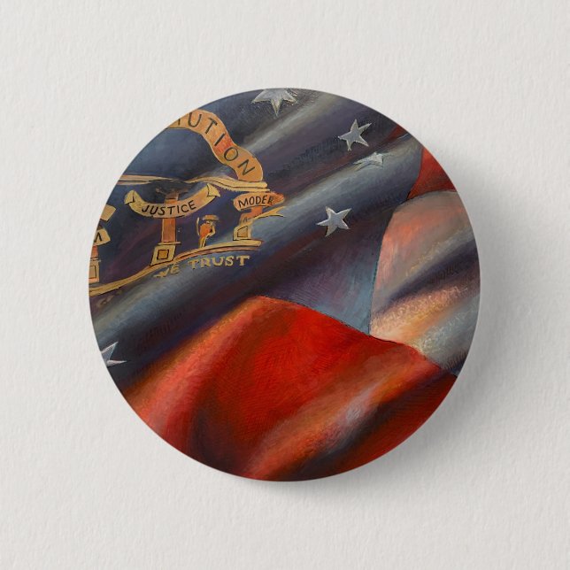 Georgia State Flag Painting Button (Front)