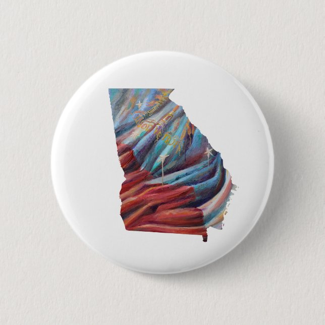 Georgia State Flag Painting Button (Front)