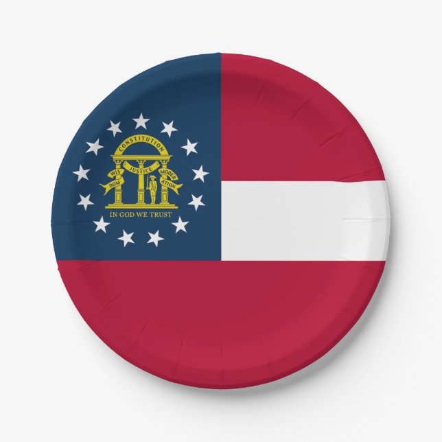 Georgia State Flag Paper Plate (Front)