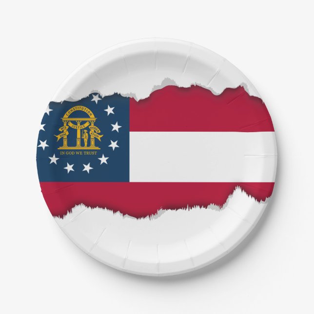 Georgia State Flag Paper Plate (Front)