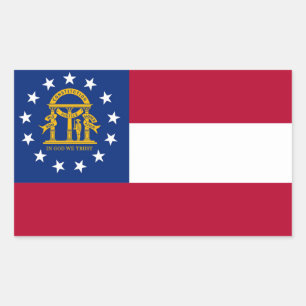 Georgia State flag Rectangular Sticker