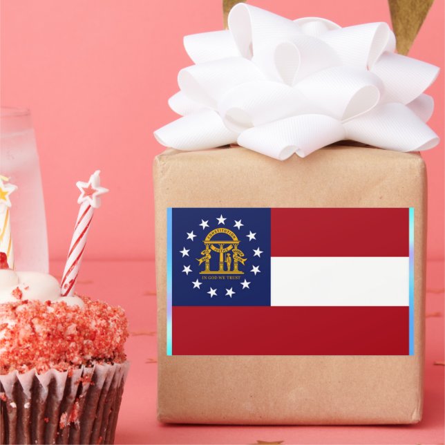 Georgia State Flag Rectangular Sticker (Party)