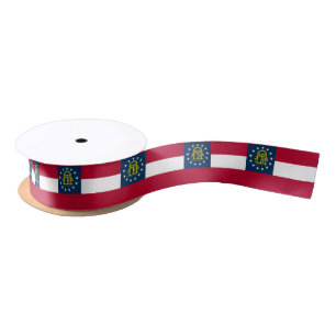 Georgia State Flag Satin Ribbon