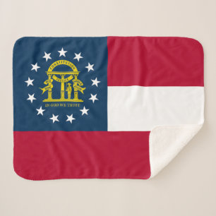 Georgia State Flag Sherpa Blanket
