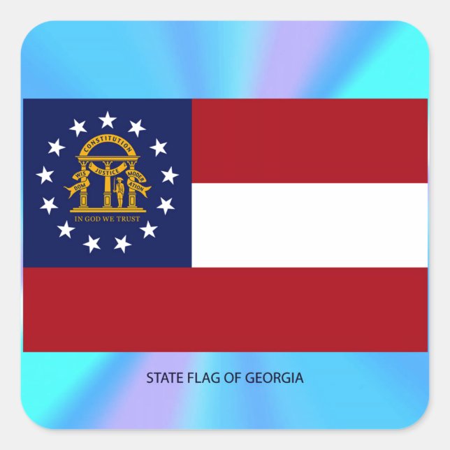 Georgia State Flag Square Sticker (Front)