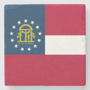 Georgia State Flag Stone Coaster