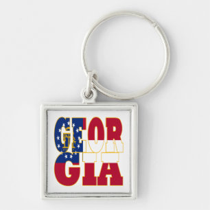 Georgia state flag text key ring