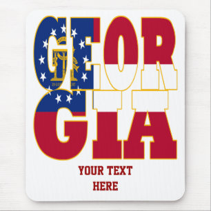 Georgia state flag text mouse pad