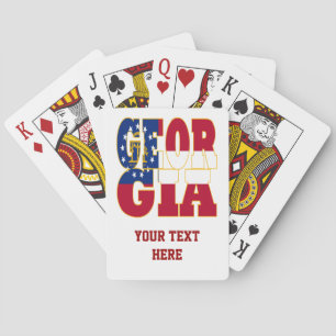 Georgia state flag text playing cards