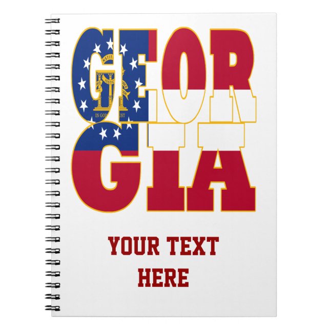 Georgia state flag text spiral notebook (Front)